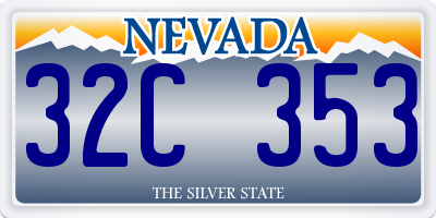 NV license plate 32C353