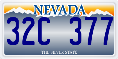 NV license plate 32C377