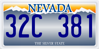 NV license plate 32C381