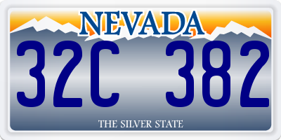NV license plate 32C382