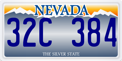 NV license plate 32C384