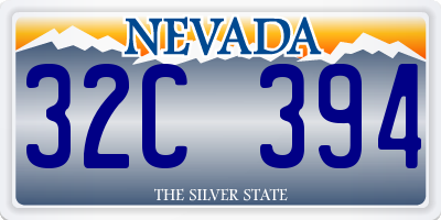 NV license plate 32C394