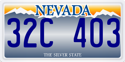 NV license plate 32C403