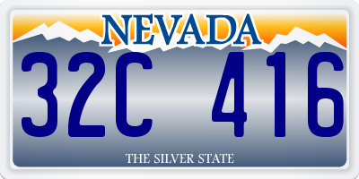 NV license plate 32C416