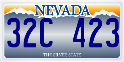 NV license plate 32C423