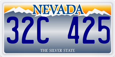 NV license plate 32C425