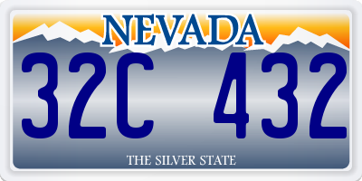 NV license plate 32C432