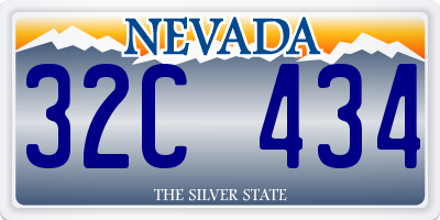 NV license plate 32C434