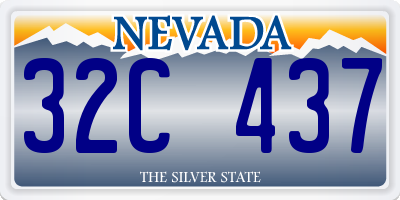 NV license plate 32C437