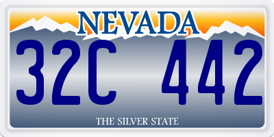 NV license plate 32C442