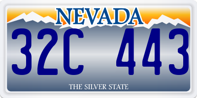 NV license plate 32C443