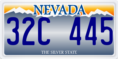 NV license plate 32C445