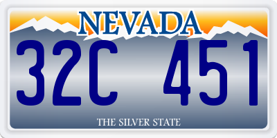 NV license plate 32C451