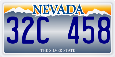 NV license plate 32C458