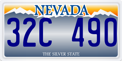 NV license plate 32C490