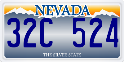 NV license plate 32C524