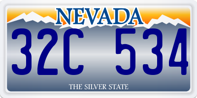 NV license plate 32C534