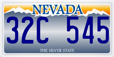 NV license plate 32C545