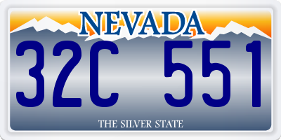 NV license plate 32C551