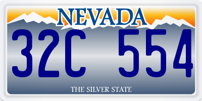 NV license plate 32C554