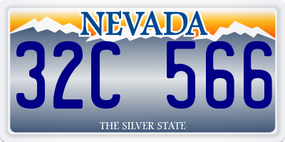 NV license plate 32C566