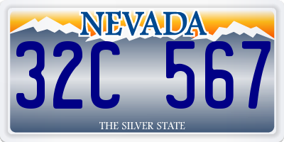 NV license plate 32C567