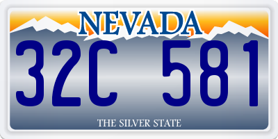 NV license plate 32C581