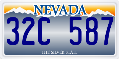 NV license plate 32C587