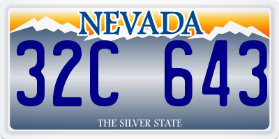 NV license plate 32C643