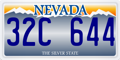 NV license plate 32C644