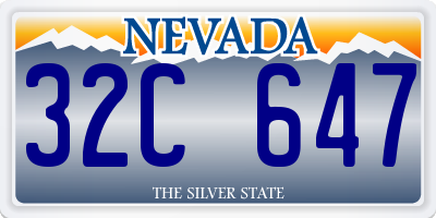 NV license plate 32C647