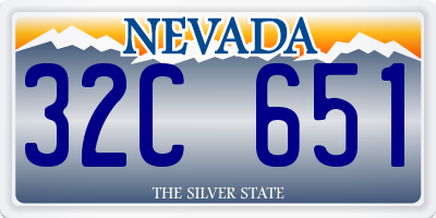 NV license plate 32C651