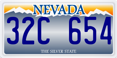 NV license plate 32C654