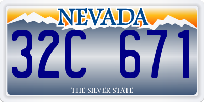 NV license plate 32C671