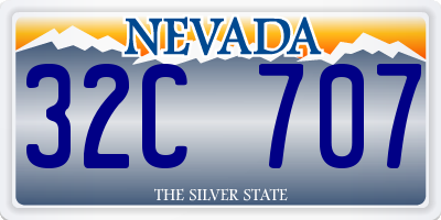 NV license plate 32C707