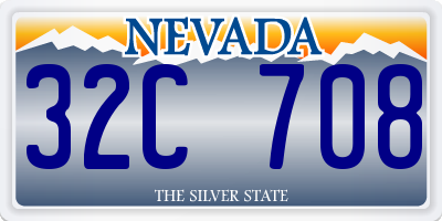 NV license plate 32C708