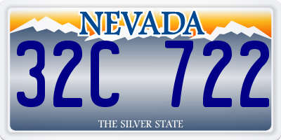 NV license plate 32C722