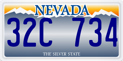 NV license plate 32C734