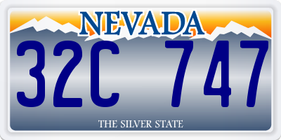 NV license plate 32C747