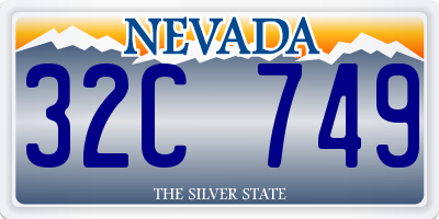 NV license plate 32C749