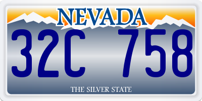 NV license plate 32C758
