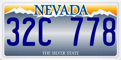 NV license plate 32C778