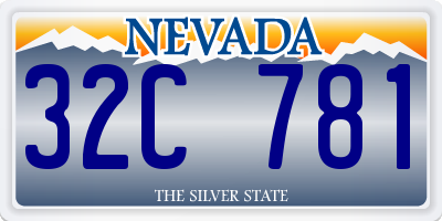 NV license plate 32C781