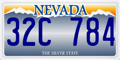 NV license plate 32C784