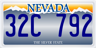NV license plate 32C792