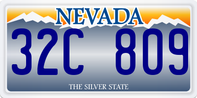 NV license plate 32C809