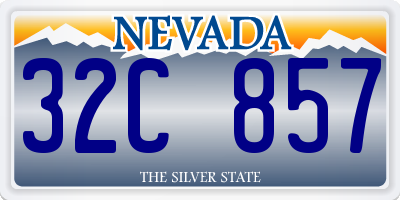 NV license plate 32C857