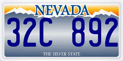 NV license plate 32C892