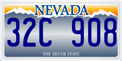 NV license plate 32C908