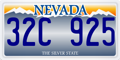 NV license plate 32C925